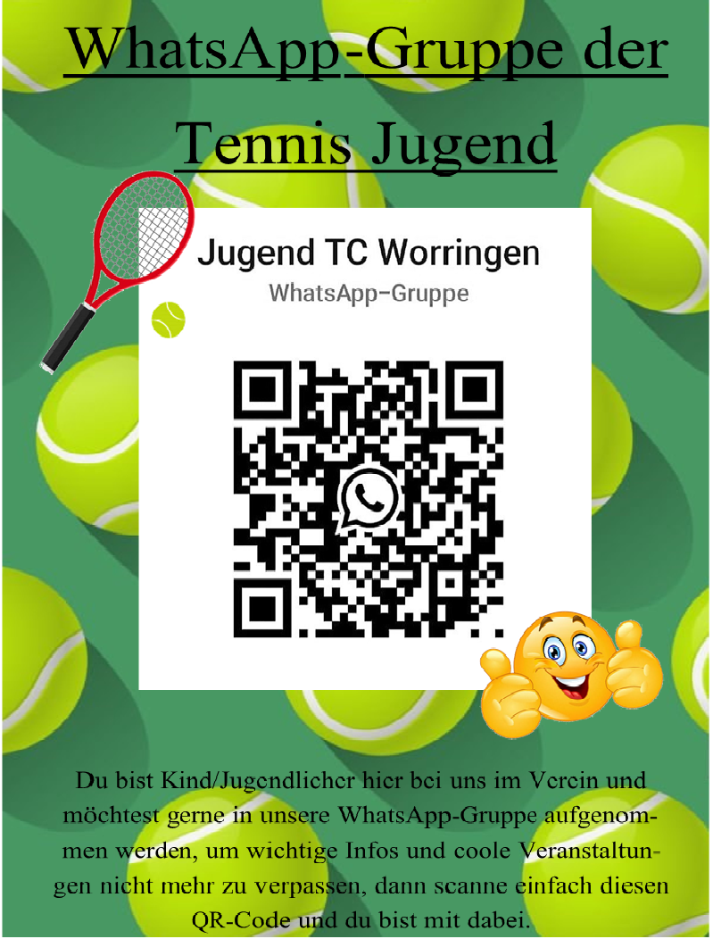 WhatsApp Gruppe Tennis Jugend