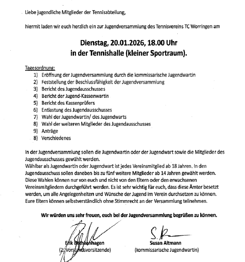 Jugendversammlung Jan. 2026
